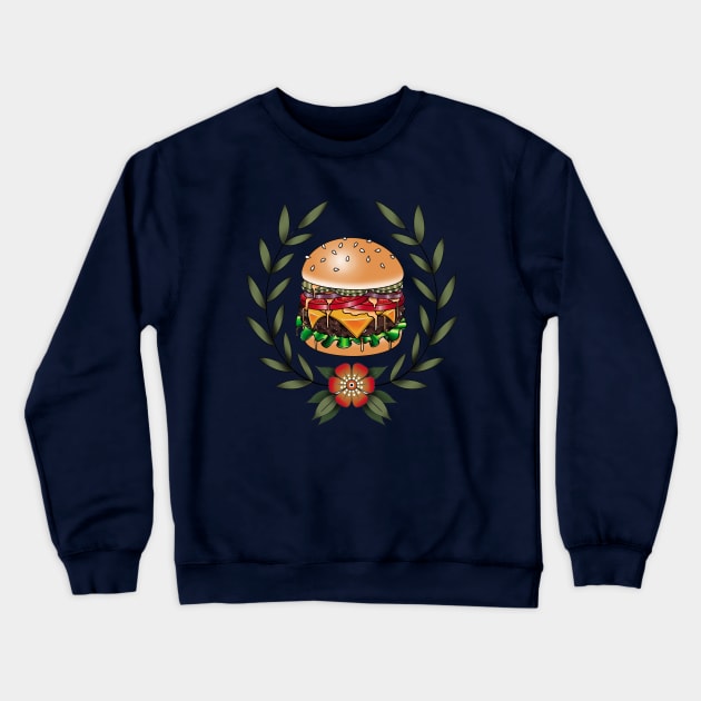 Cheeseburger Crewneck Sweatshirt by Canvas Culture Tattoo & Art Studio